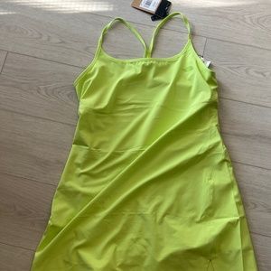 Argue sharp green neon dress w shorts and sports bra